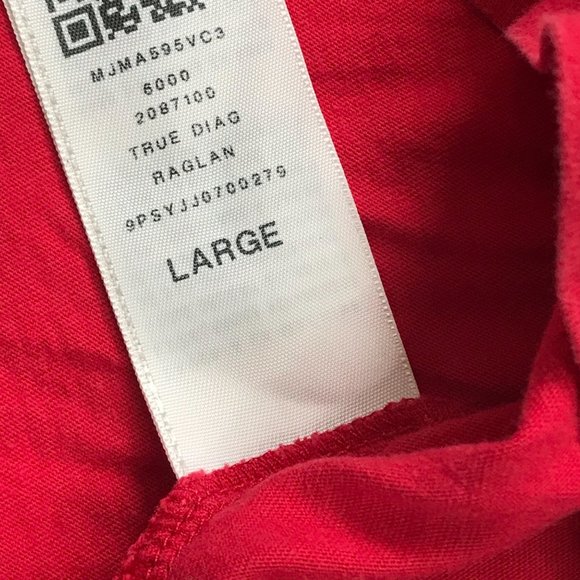 True Religion Mens TRUE DIAG Raglan Tee Short Sleeve Red Black 100% Cotton Large - Picture 7 of 11